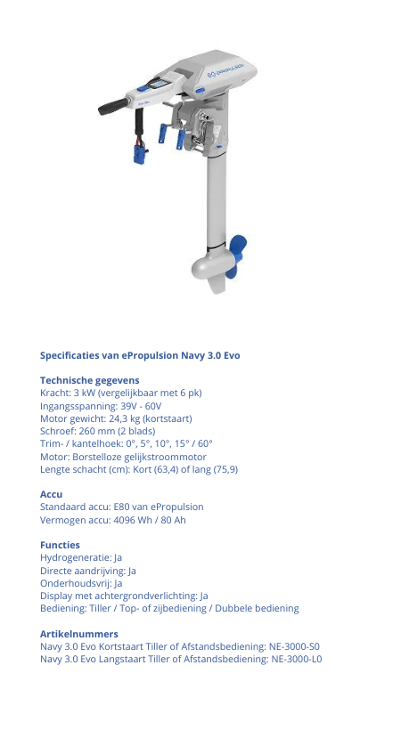 ePropulsion Navy 3.0 Evo