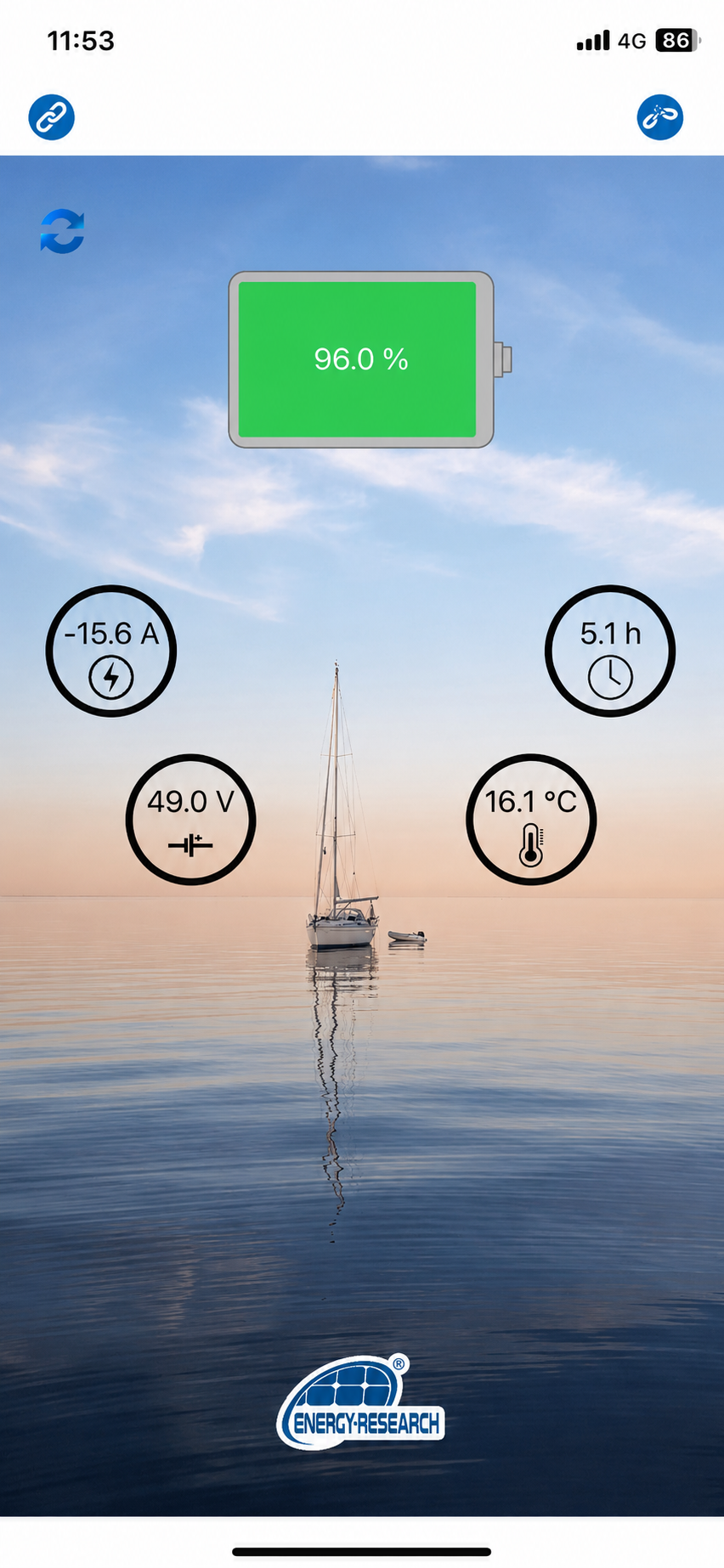 Energy Research lithiumaccu uitlezen via Bluetooth BMS app