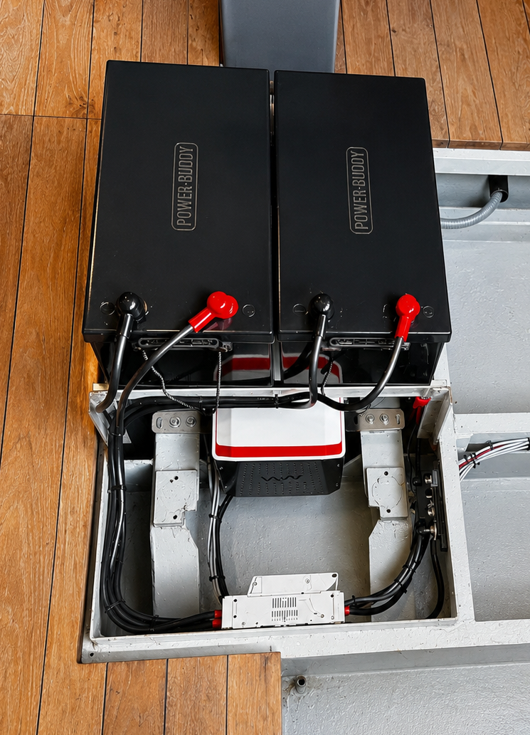 Energy Research 51,2V 100Ah lithiumaccu’s ingebouwd in elektrische boot