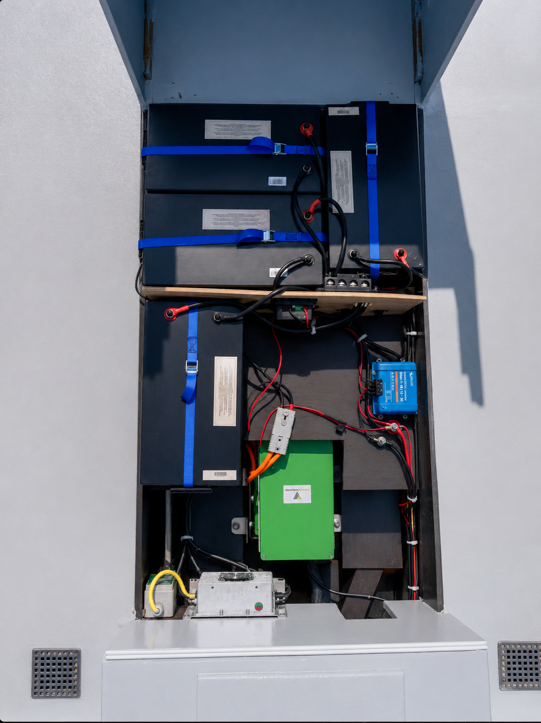 Energy Research lithiumaccu’s met elektrische installatie in boot